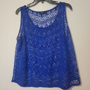 Apt 9 Sheer Pattern Tank Size XL Royal Blue